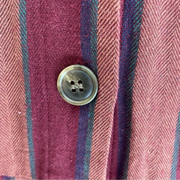 Apricot Rainbow Button Down Belted Longsleeve Midi Dress, Size S - Picture 6 of 8